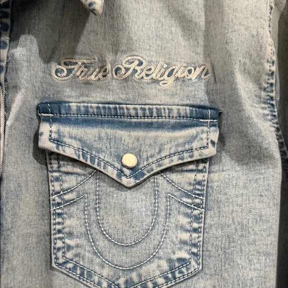 True Religion Light Blue Denim Shirt - Picture 5 of 9
